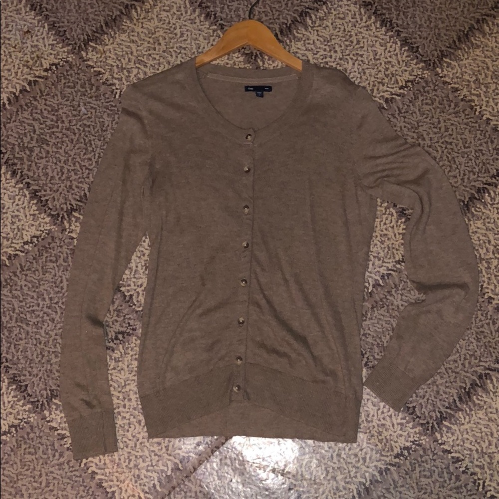 NWOT GAP Basic Brown Heather Cardigan